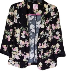 Candie's Floral Black Blazer